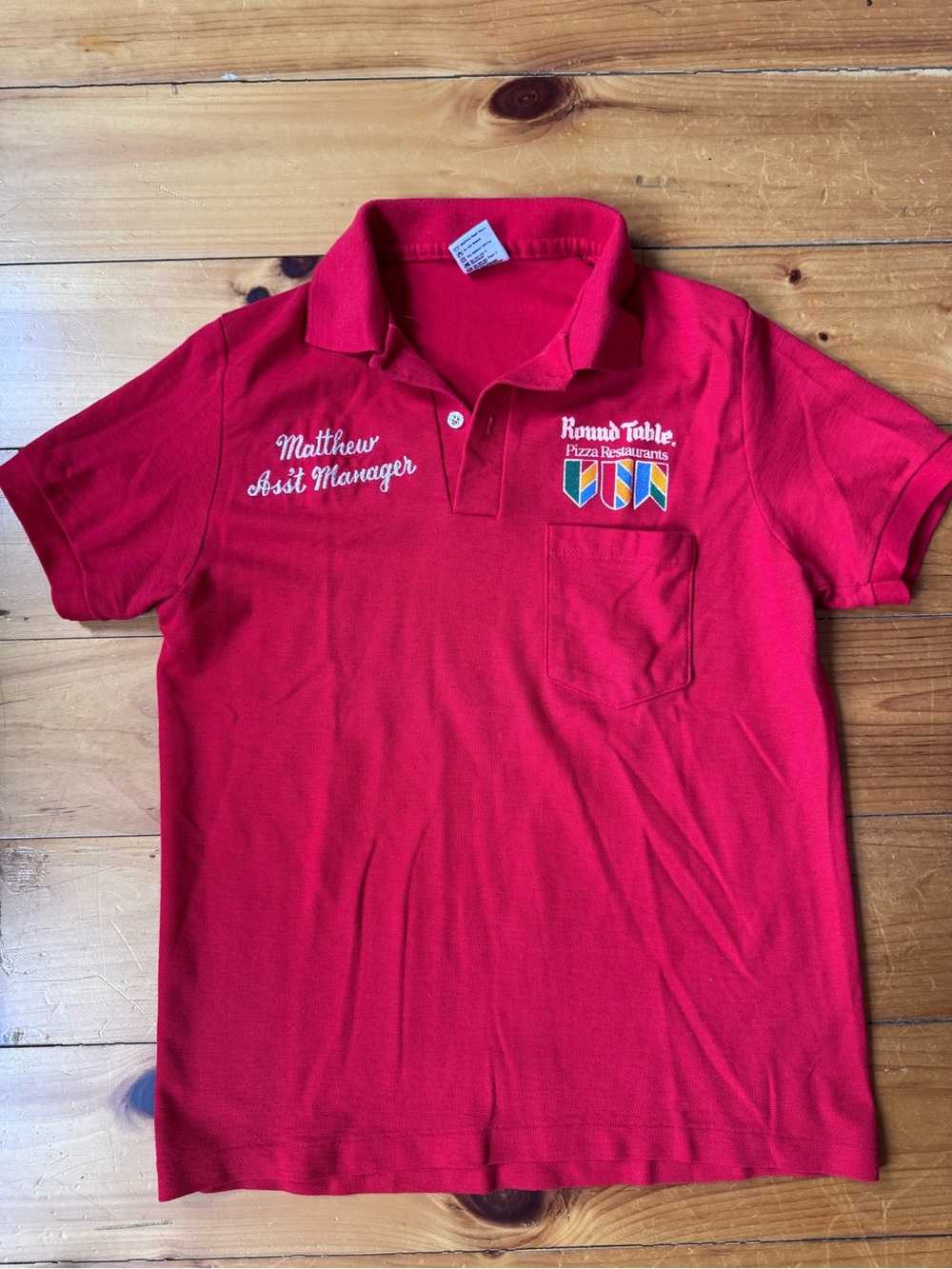 Vintage 90s Round Table Employee Polo Medium